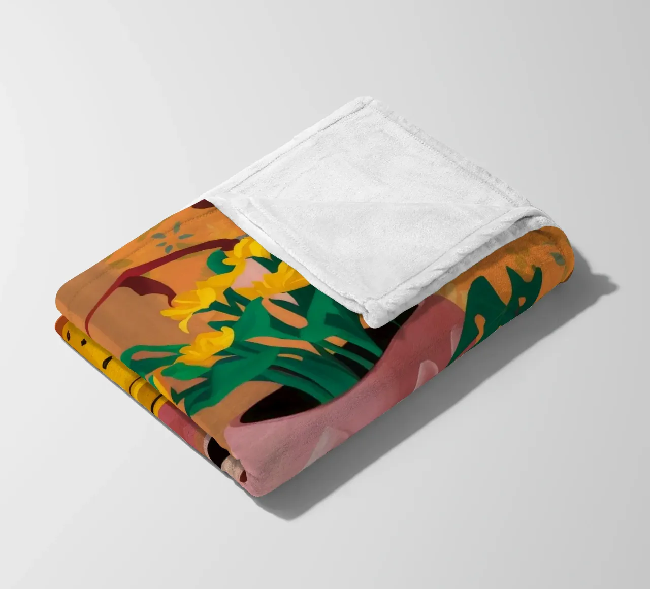 Sunset Plant Sill fleece blanket by Paez Harmony