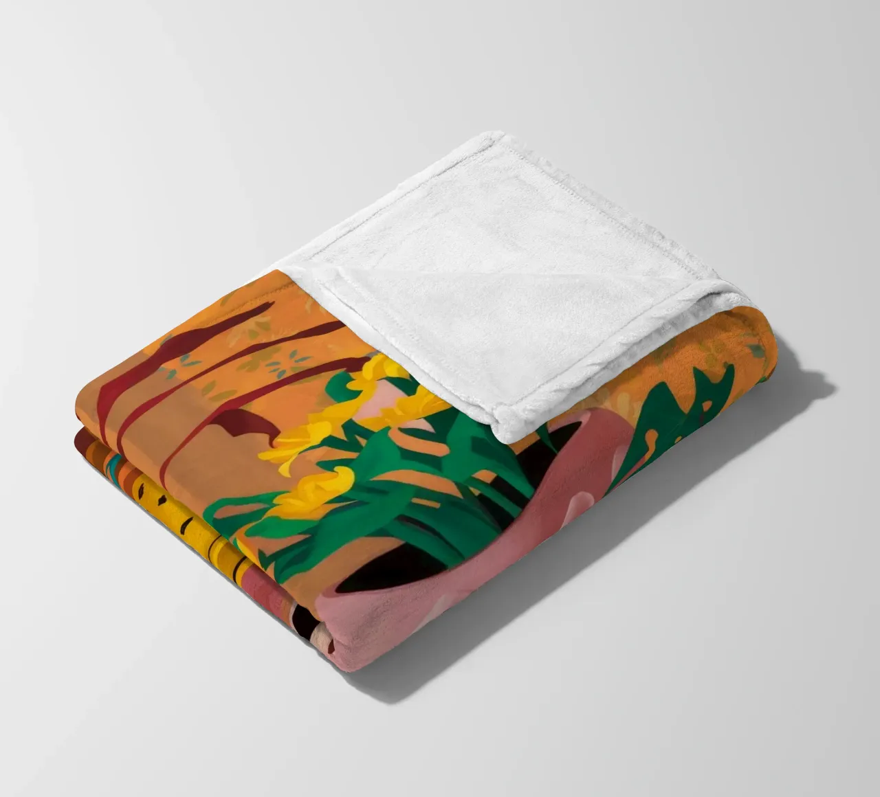 Sunset Plant Sill fleece blanket by Paez Harmony