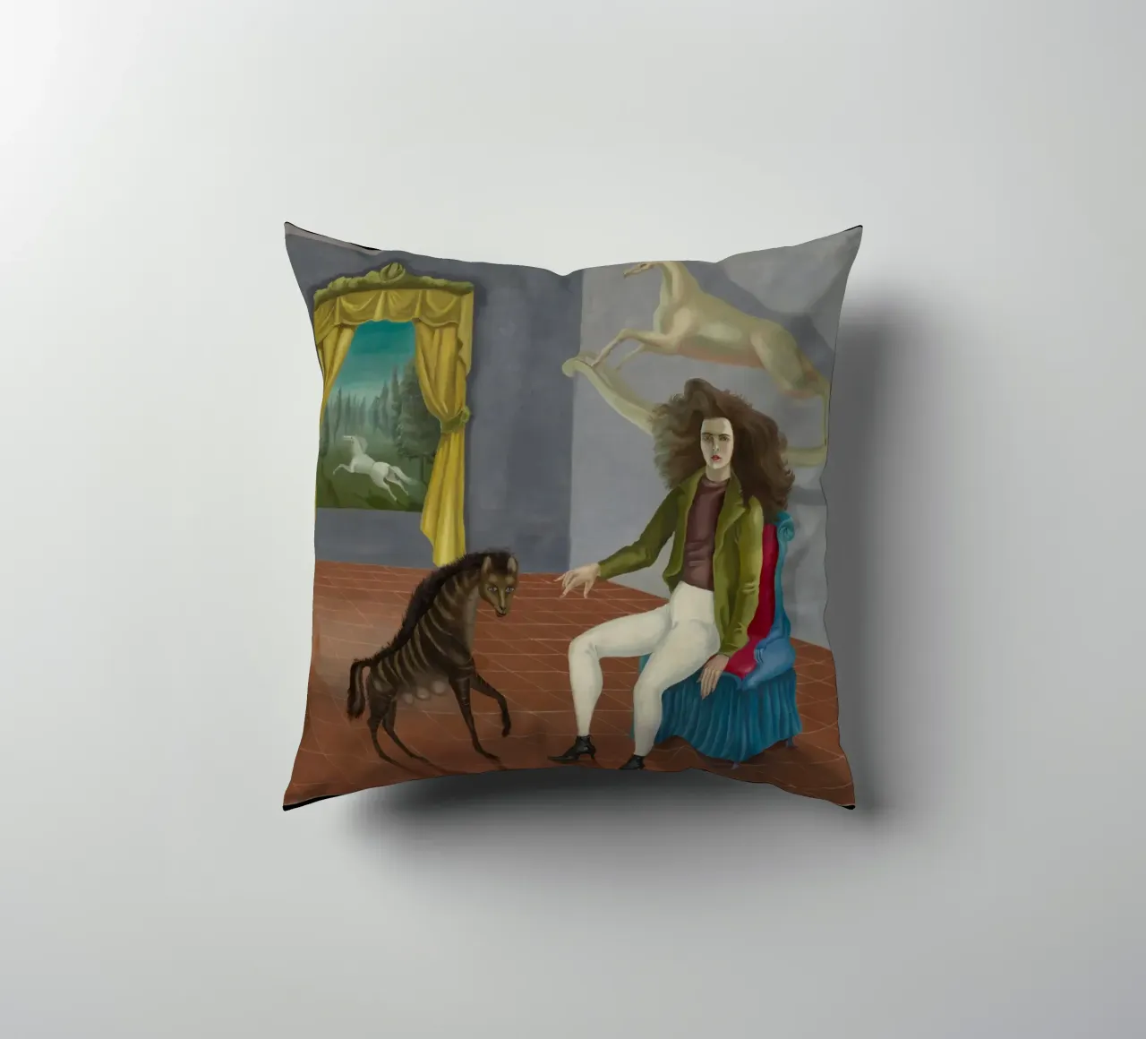 Autoritratto di Leonora Carrington cuscino da Kunze Gallery