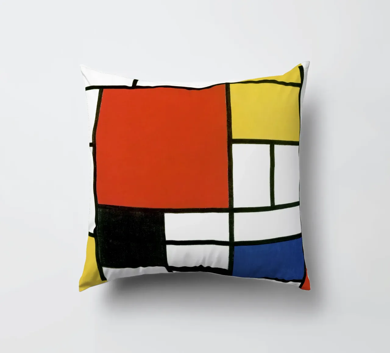 Composizione con rosso, giallo, blu e nero di Piet Mondri cuscino da Venus Art