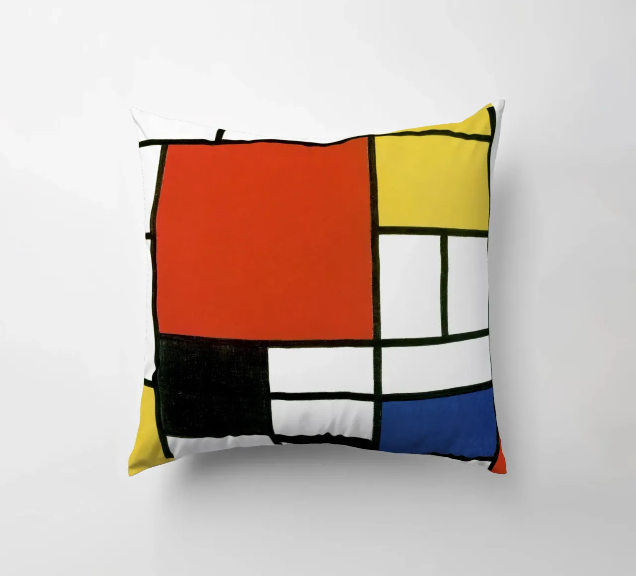 Composizione con rosso, giallo, blu e nero di Piet Mondri cuscino da Venus Art