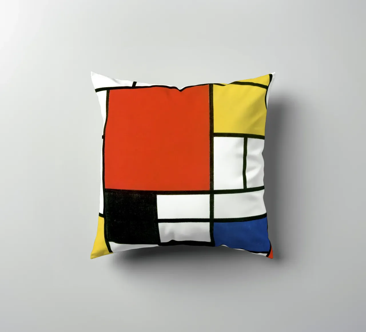Composizione con rosso, giallo, blu e nero di Piet Mondri cuscino da Venus Art