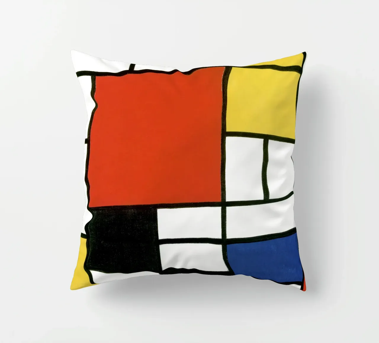 Composizione con rosso, giallo, blu e nero di Piet Mondri cuscino da Venus Art