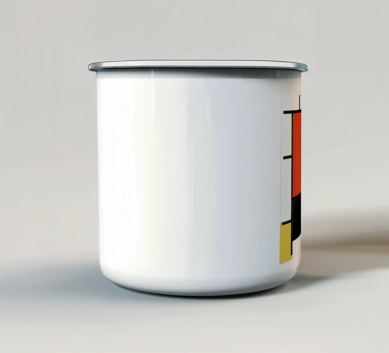 Composizione con rosso, giallo, blu e nero di Piet Mondri tazza in smalto da Venus Art