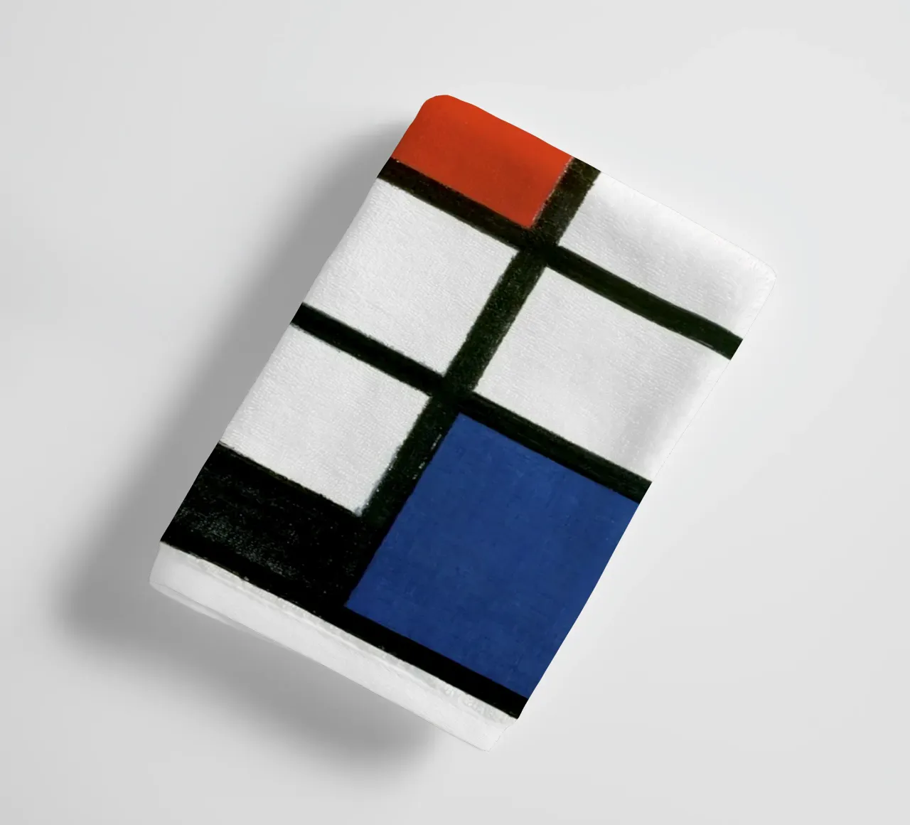 Composition avec du rouge, du jaune, du bleu et du noir de Piet Mondri serviette de bain de Venus Art