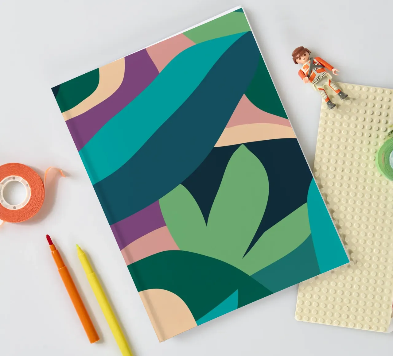 Abstract Leafy notebook by Kim Hubball Studio