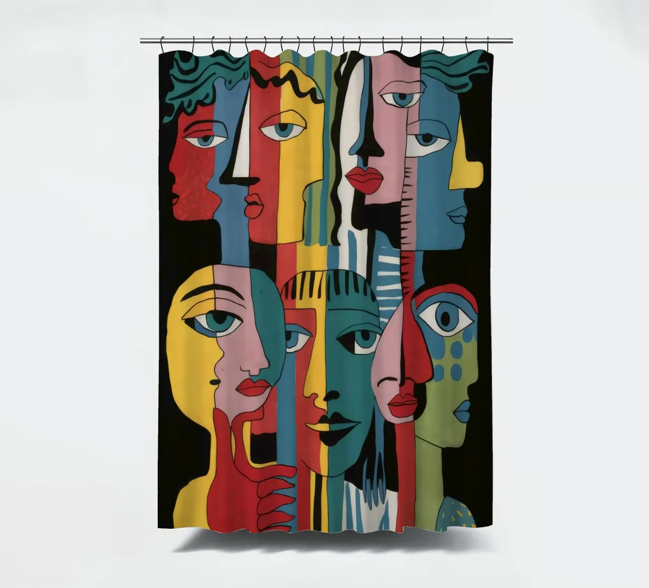 Cubist Visage Ensemble Duschvorhang von Lumi Eyes