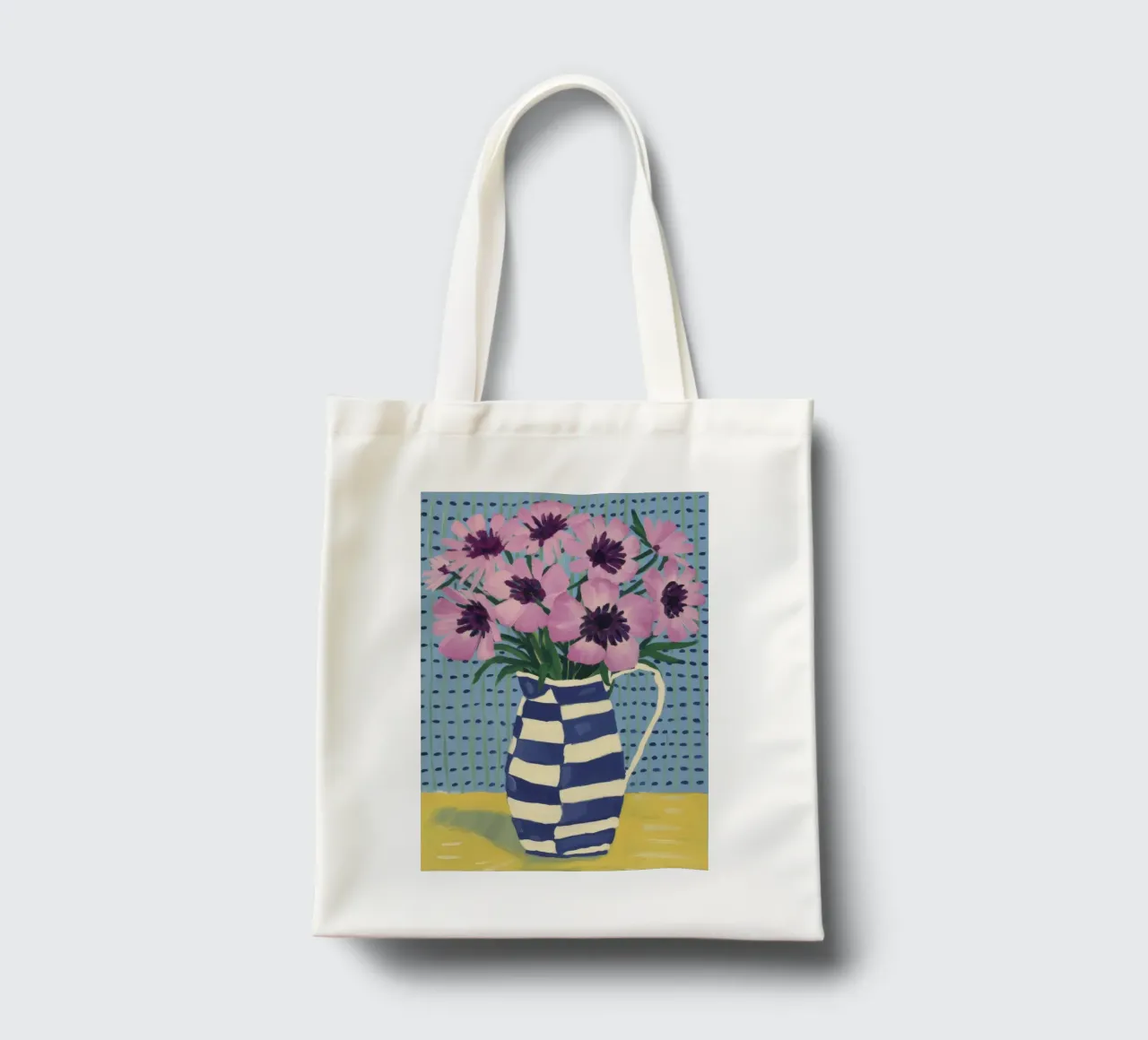 Papaveri in vaso a righe borsa in juta da Paez Harmony