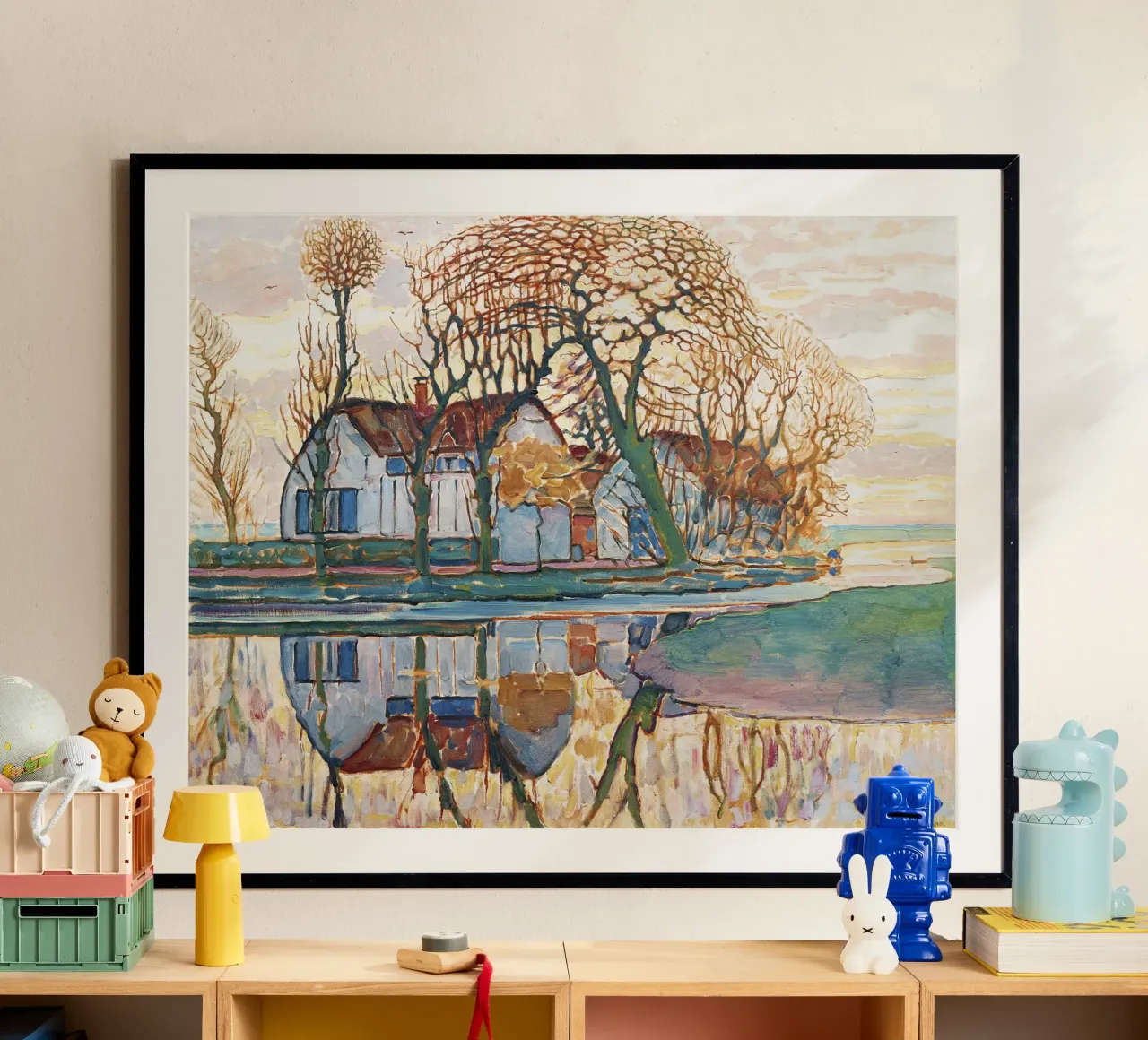 Fattoria presso Duivendrecht (1916) di Piet Mondrian poster con telaio in plastica da Venus Art