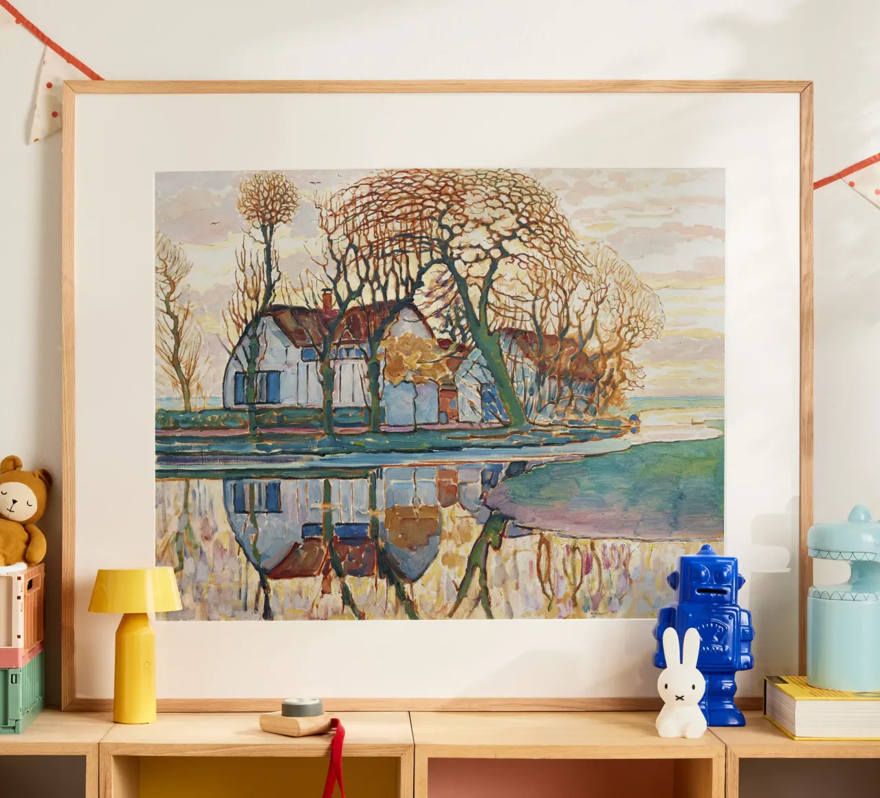 Fattoria presso Duivendrecht (1916) di Piet Mondrian poster con telaio in plastica da Venus Art