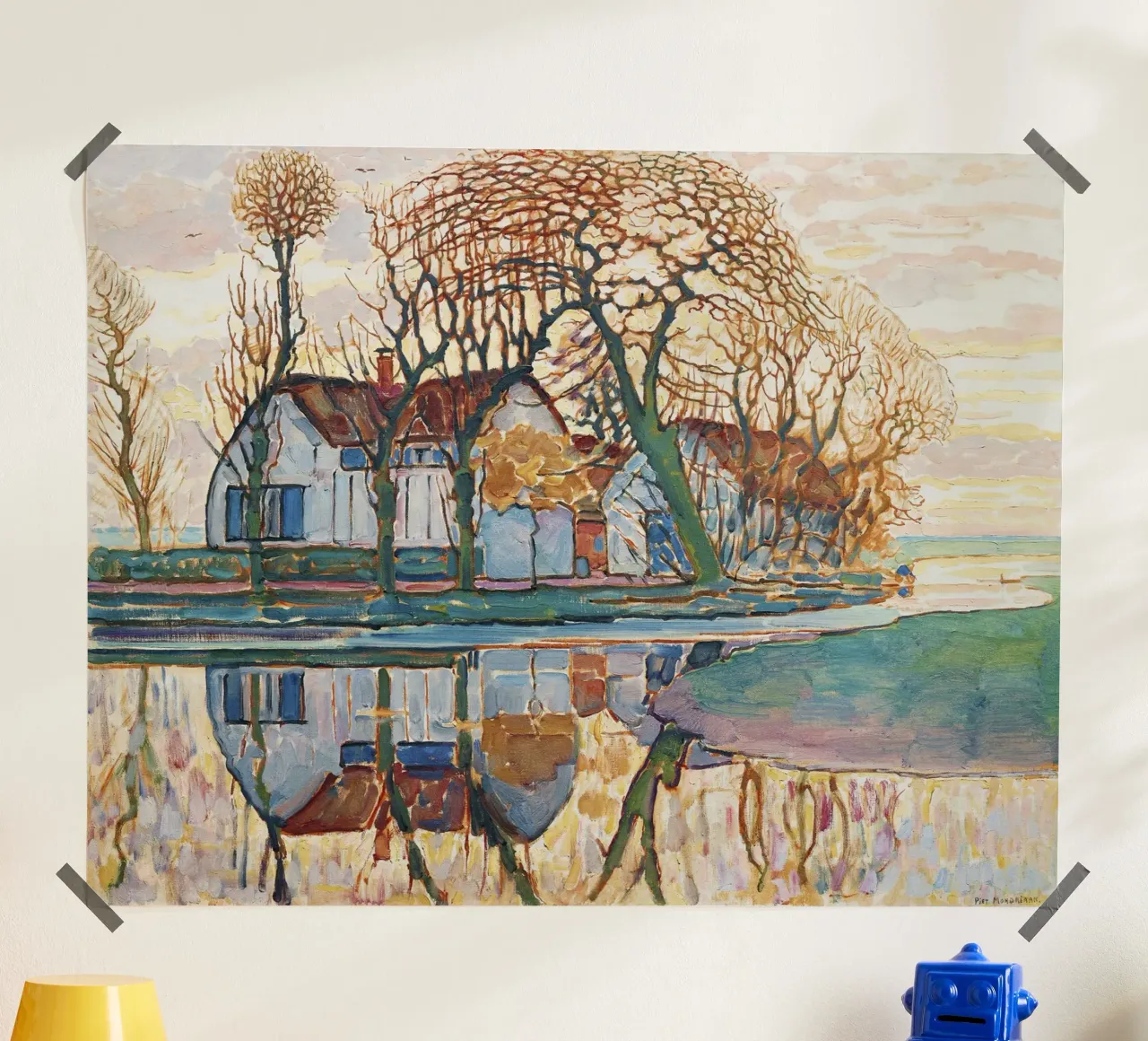 Fattoria presso Duivendrecht (1916) di Piet Mondrian poster con telaio in plastica da Venus Art