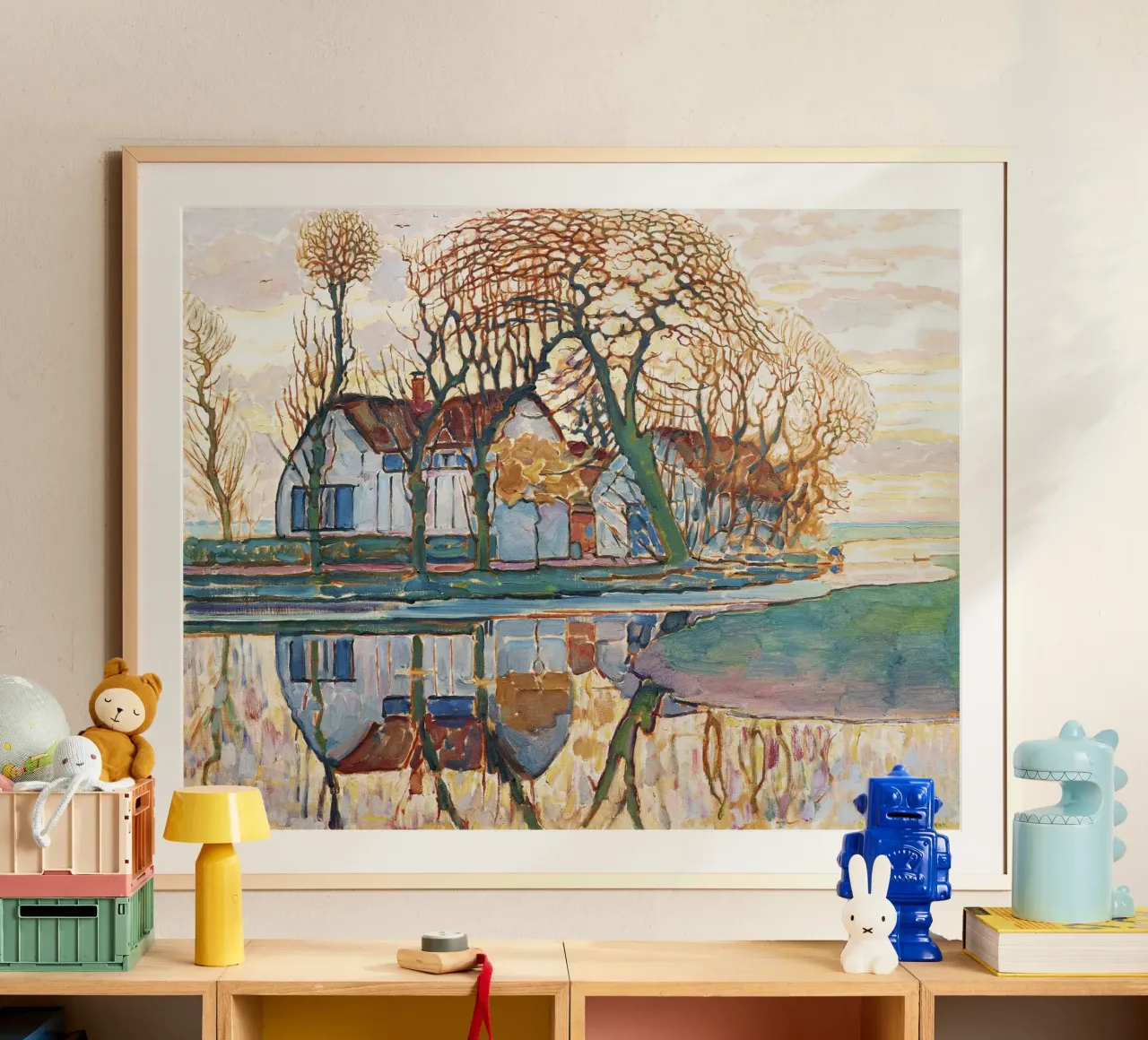 Fattoria presso Duivendrecht (1916) di Piet Mondrian poster con telaio in plastica da Venus Art