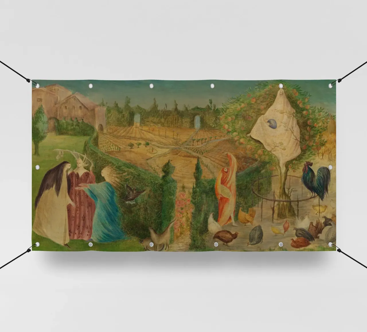 Leonora Carrington L'orto sull'Eyot telo in pvc da Kunze Gallery