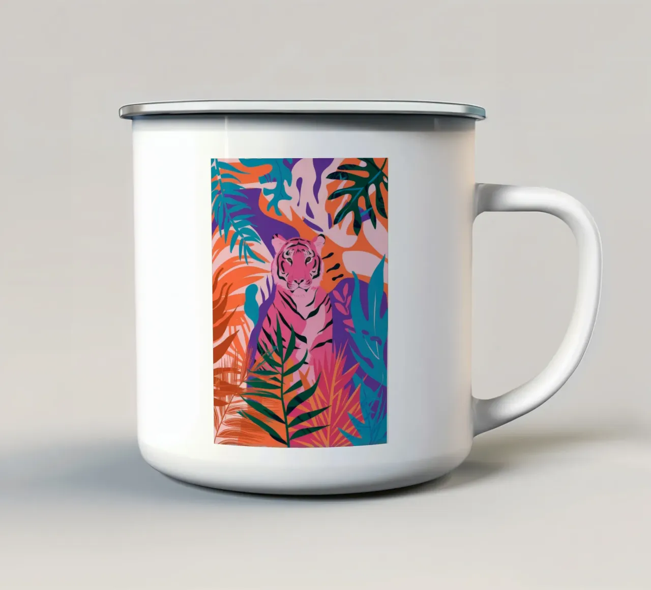 Lo sguardo della tigre nella giungla tazza in smalto da Paez Harmony