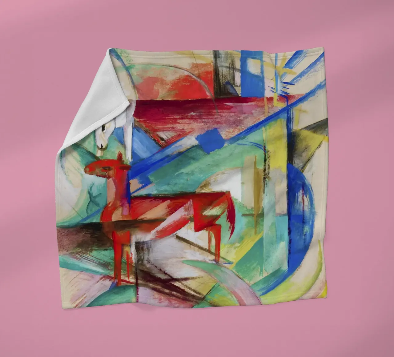 Paesaggio con animali (1913) di Franz Marc coperta in pile da Art History