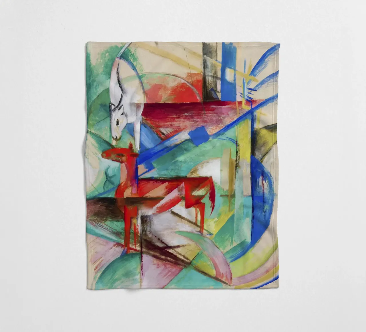 Paesaggio con animali (1913) di Franz Marc coperta in pile da Art History