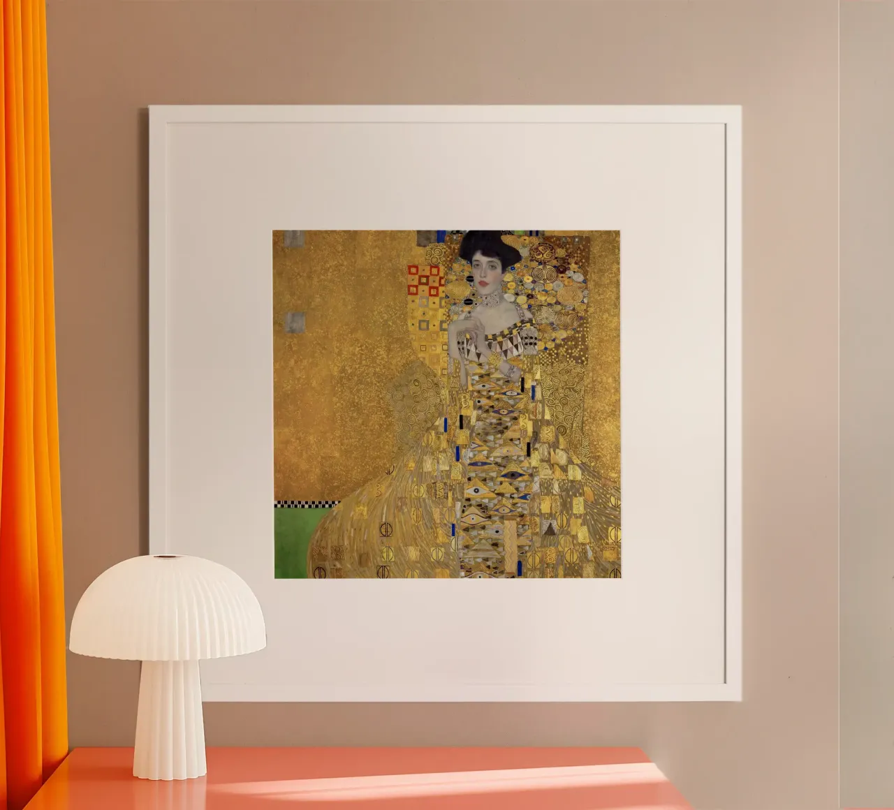 Ritratto di Adele Bloch-Bauer I (1907) di Gustav Klim poster con telaio in legno da Venus Art