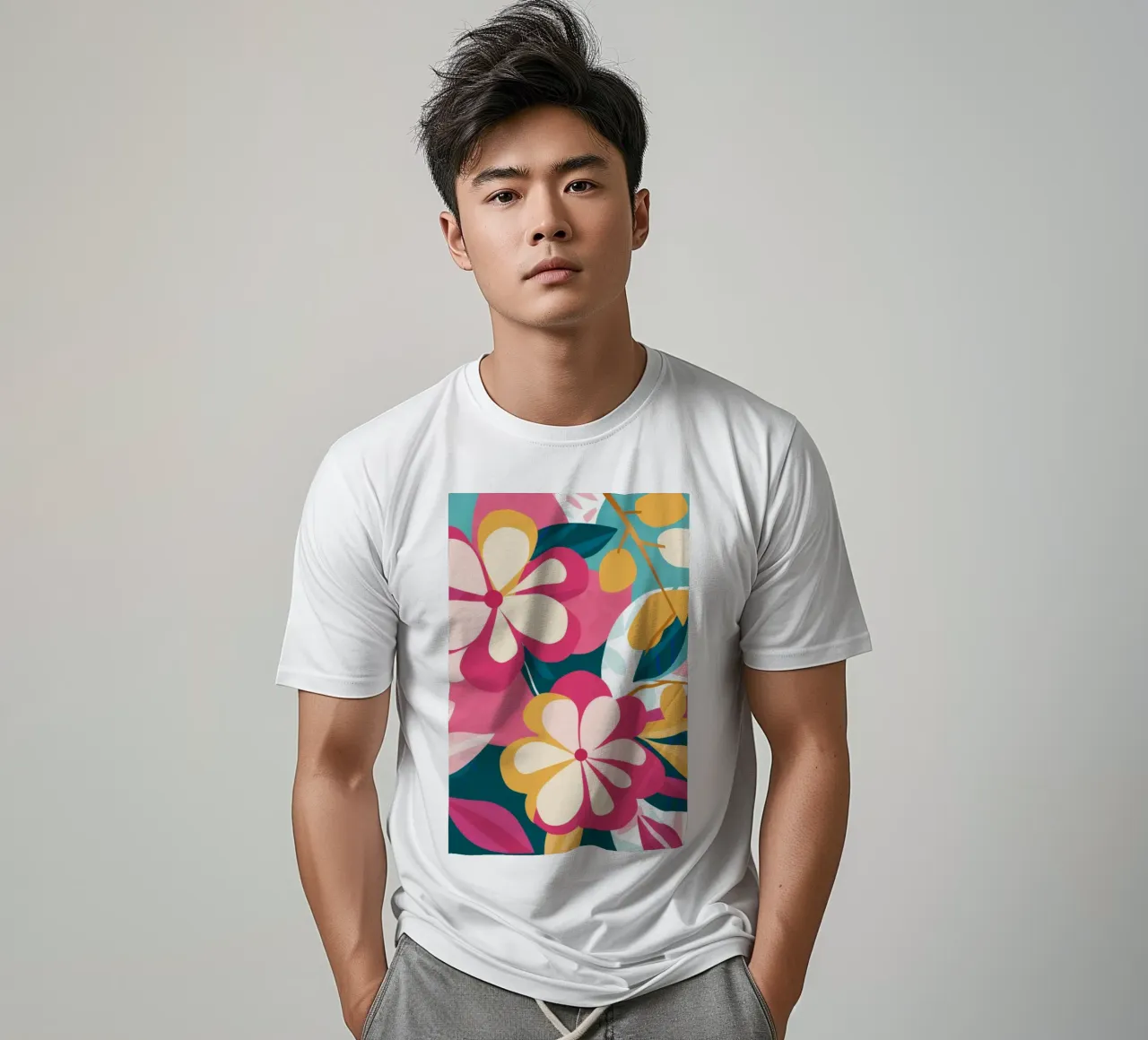 Abstracte bloembladwerveling t-shirt van Paez Harmony