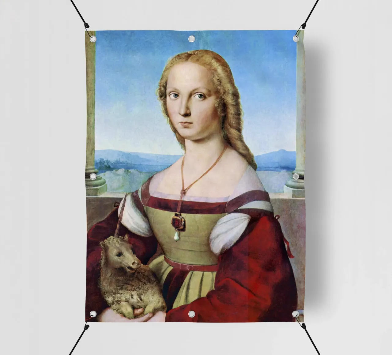Young Woman with Unicorn (1506) by Raphael pvc cover by Venus Art
