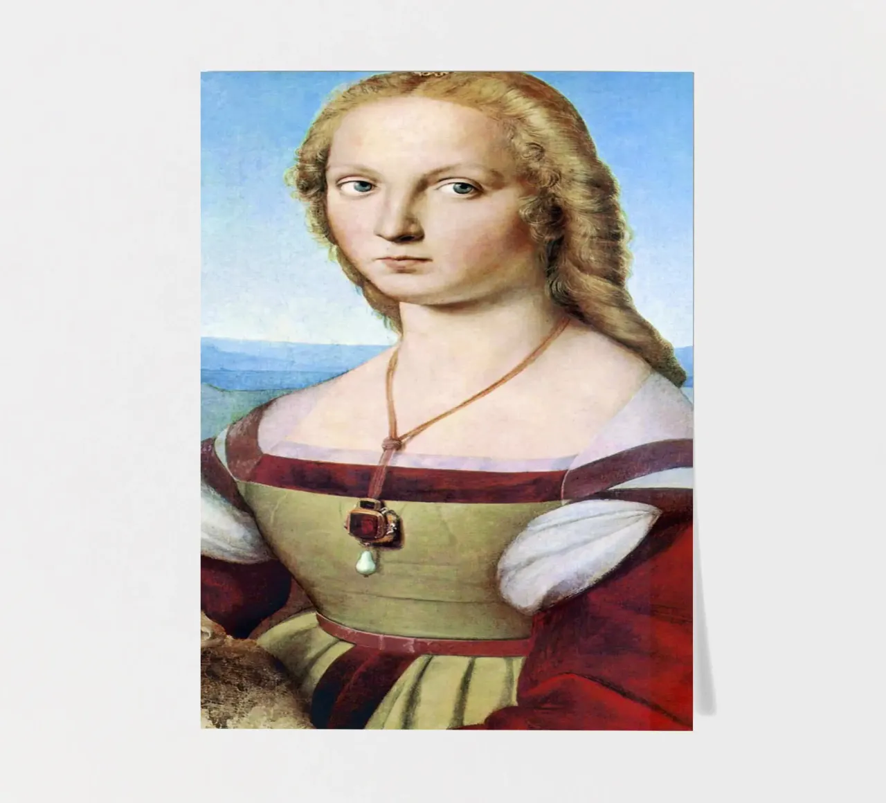 Junge Frau mit Einhorn (1506) von Raffael Stickerbogen von Venus Art