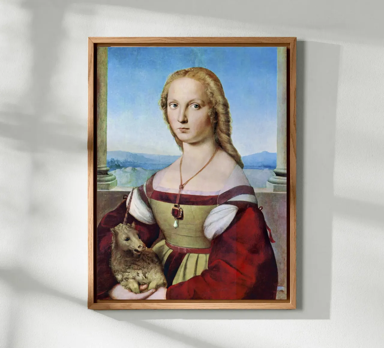 Young Woman with Unicorn (1506) by Raphael alu-dibond by Venus Art