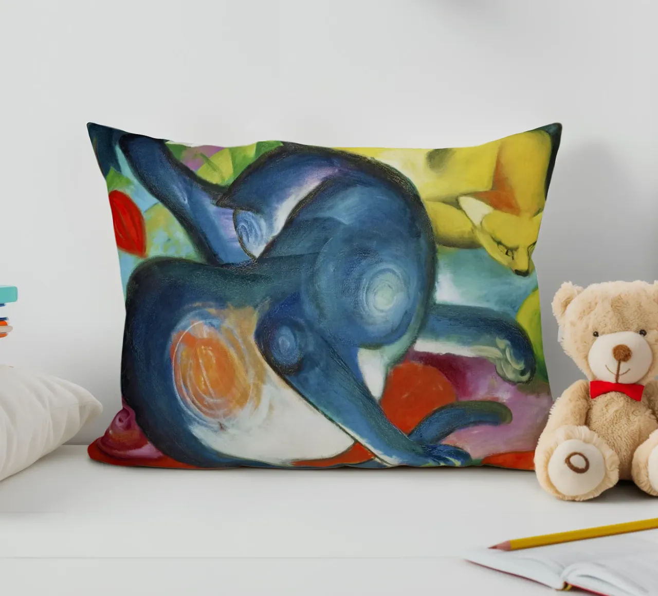 Due gatti, blu e giallo (1912) di Franz Marc cuscino da Art History