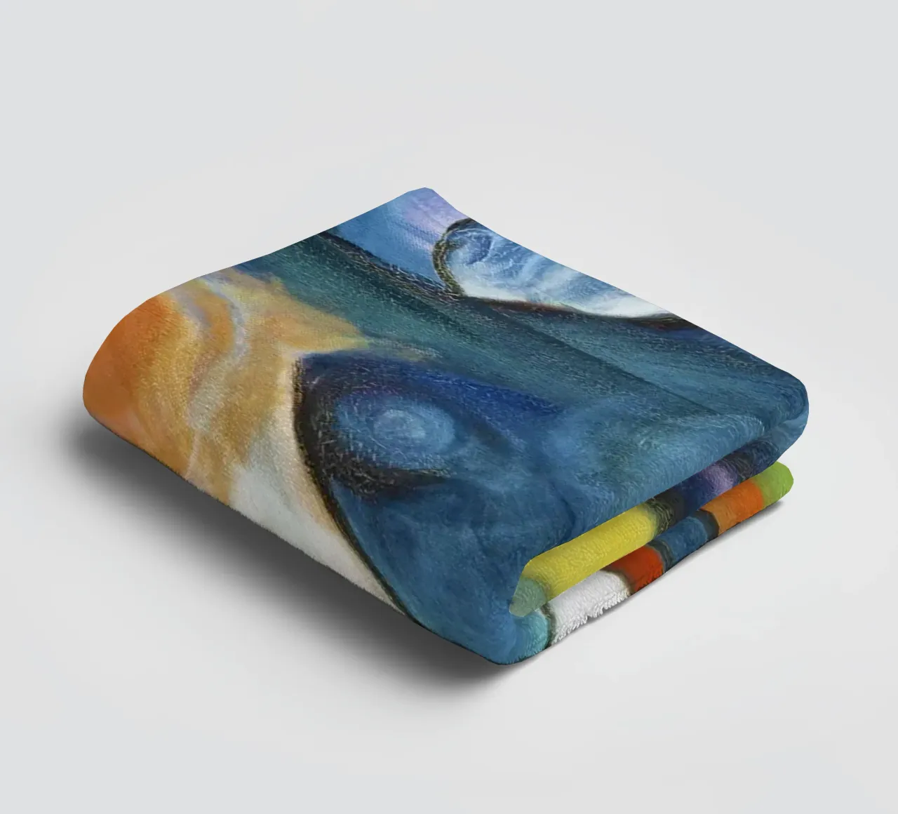 Deux chats, bleu et jaune (1912) de Franz Marc serviette de bain de Art History
