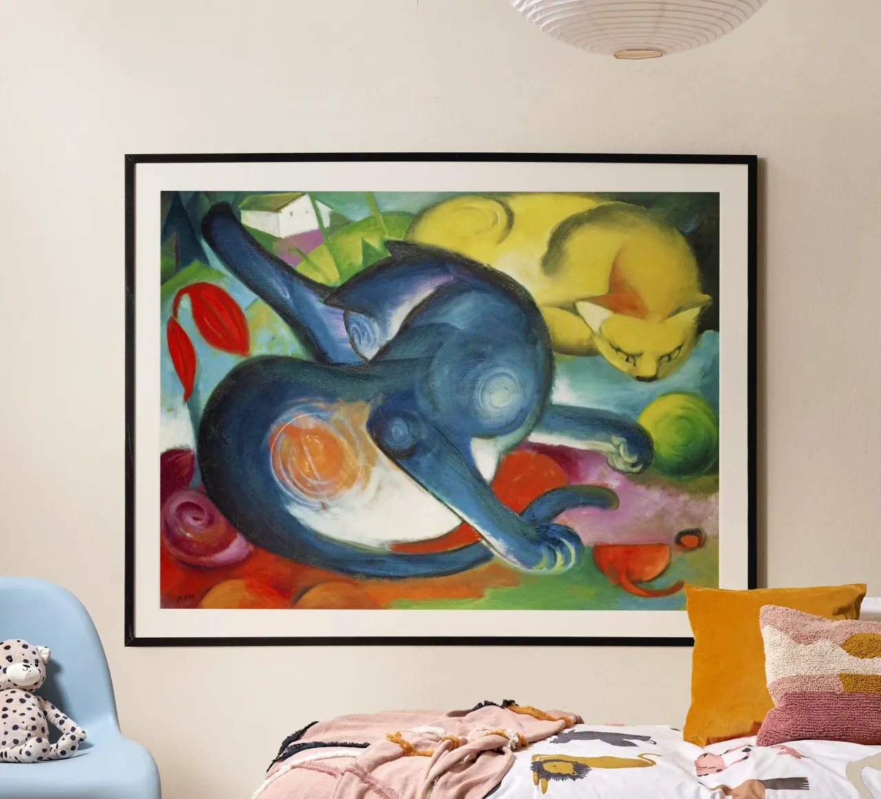 Deux chats, bleu et jaune (1912) de Franz Marc hahnemühle de Art History