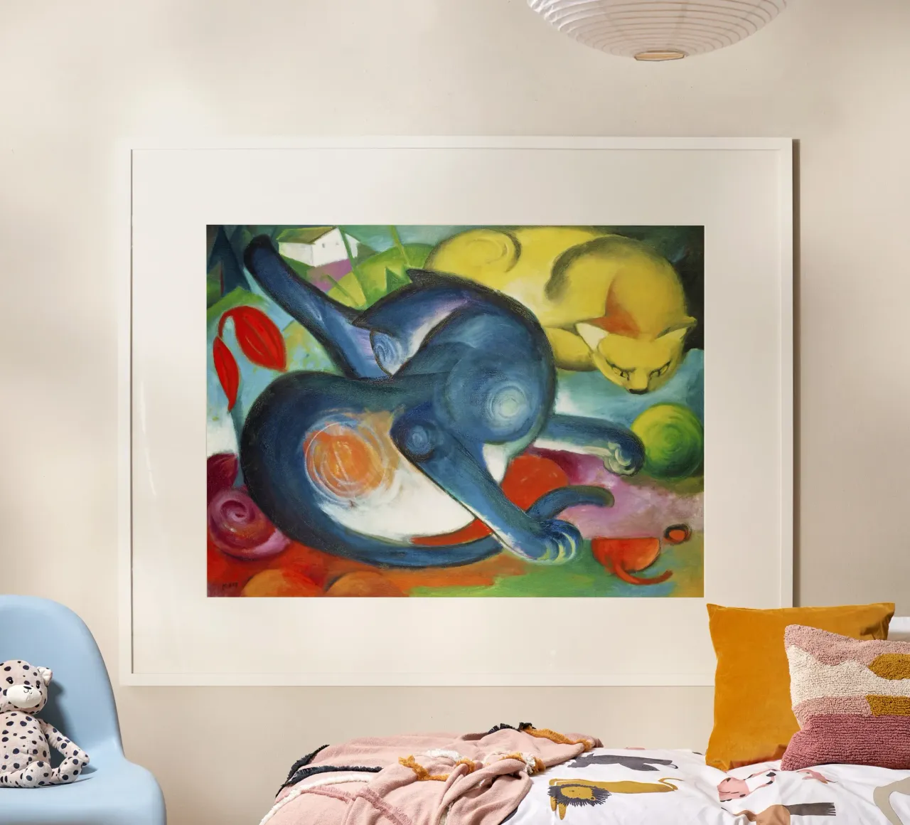 Deux chats, bleu et jaune (1912) de Franz Marc hahnemühle de Art History