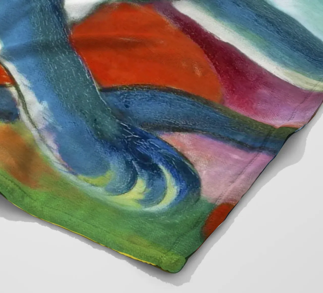 Due gatti, blu e giallo (1912) di Franz Marc coperta in pile da Art History