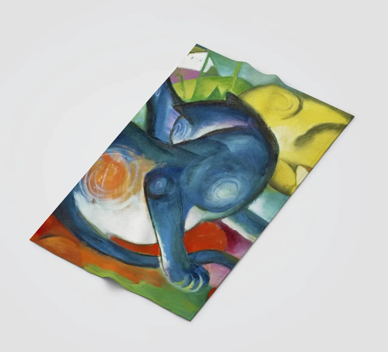 Due gatti, blu e giallo (1912) di Franz Marc coperta in pile da Art History