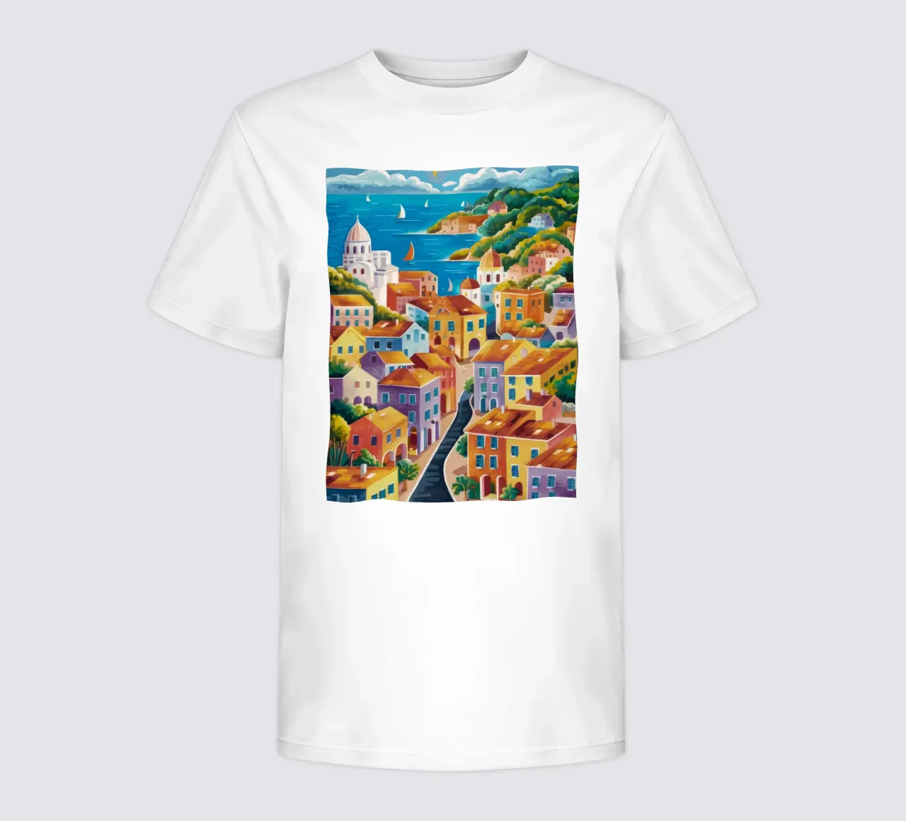 Hillside Harbor Glow kids t-shirt by Paez Harmony