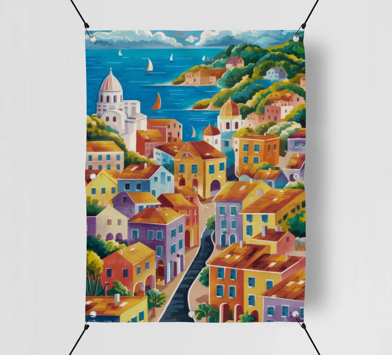 Hillside Harbor Glow pvc cover by Paez Harmony