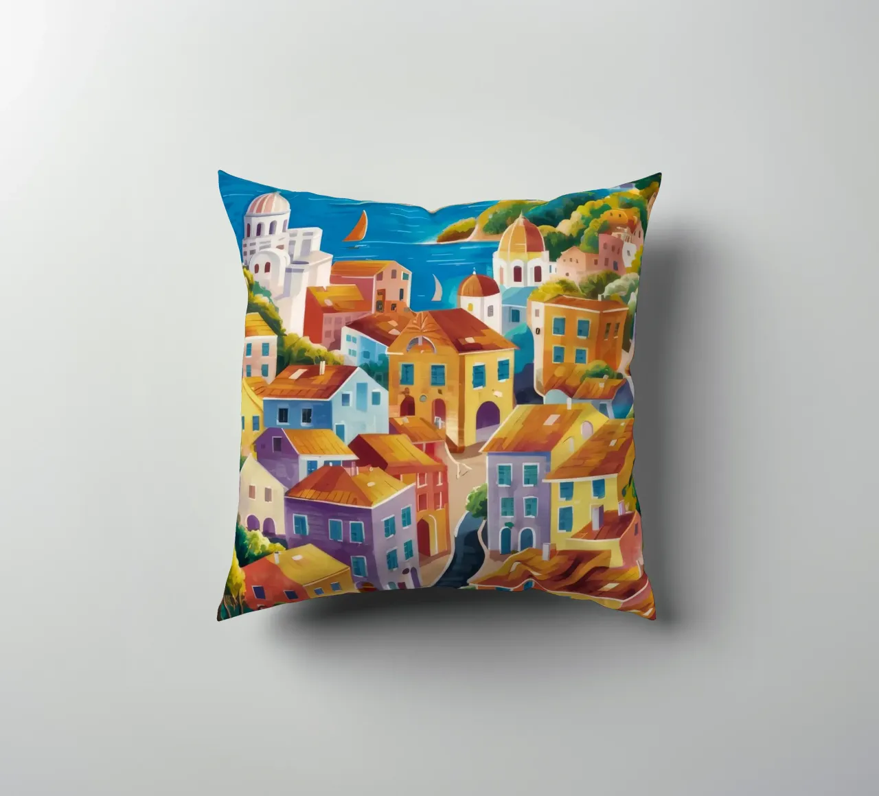 Bagliore del porto di Hillside cuscino da Paez Harmony