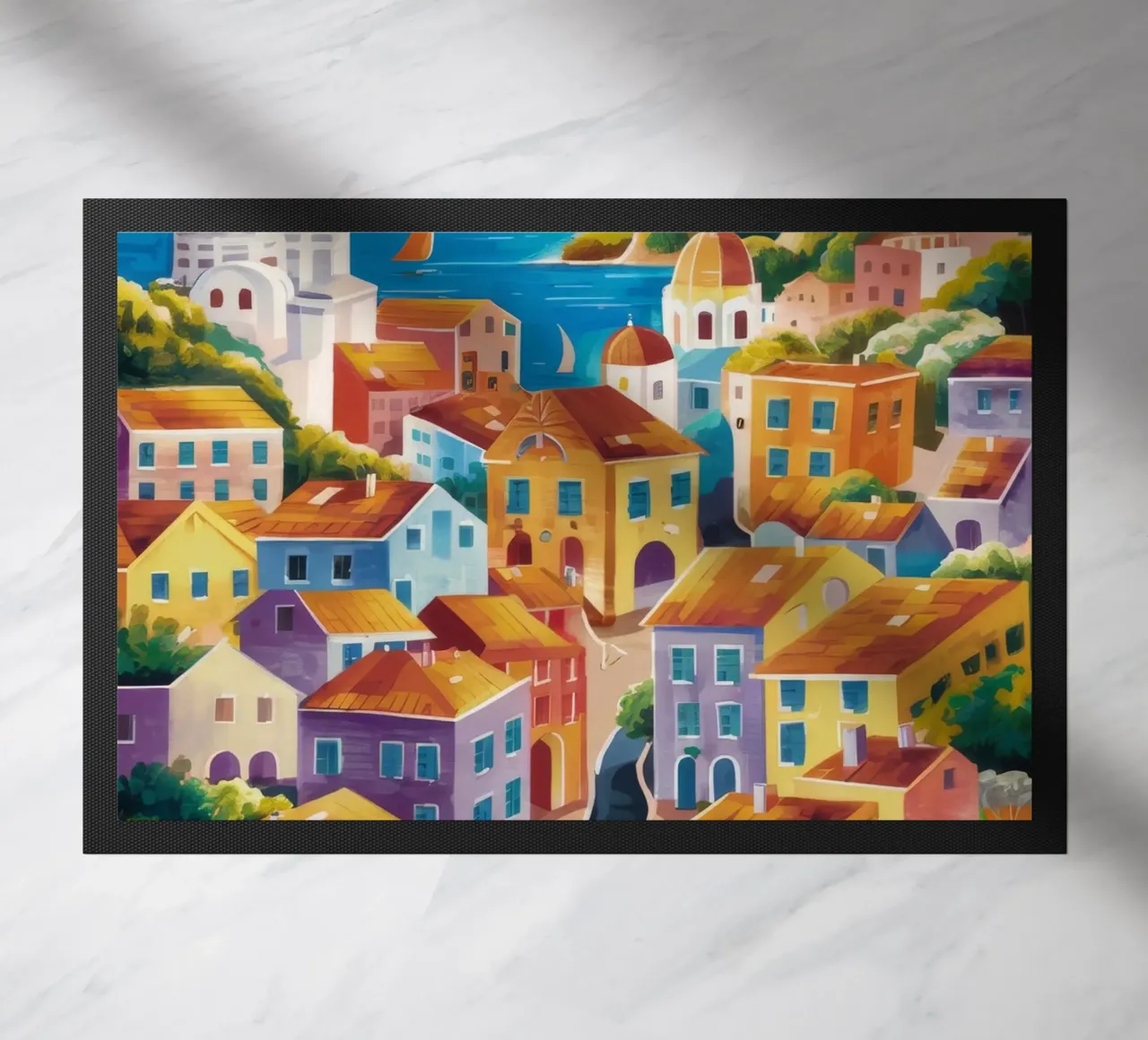 Hillside Harbor Glow doormat by Paez Harmony