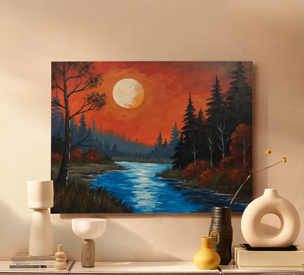Majestic Sunset Over Serene River forex plate by Artistic-shop
