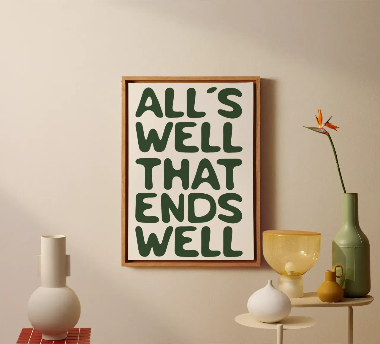 all´s well that ends well tela con Cornice a cassetta da be.