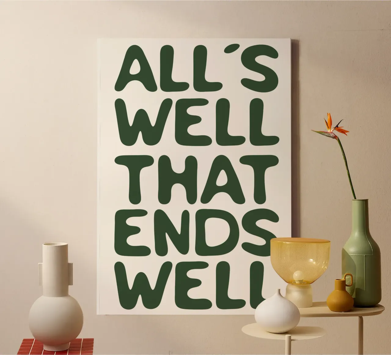 all´s well that ends well tela con Cornice a cassetta da be.