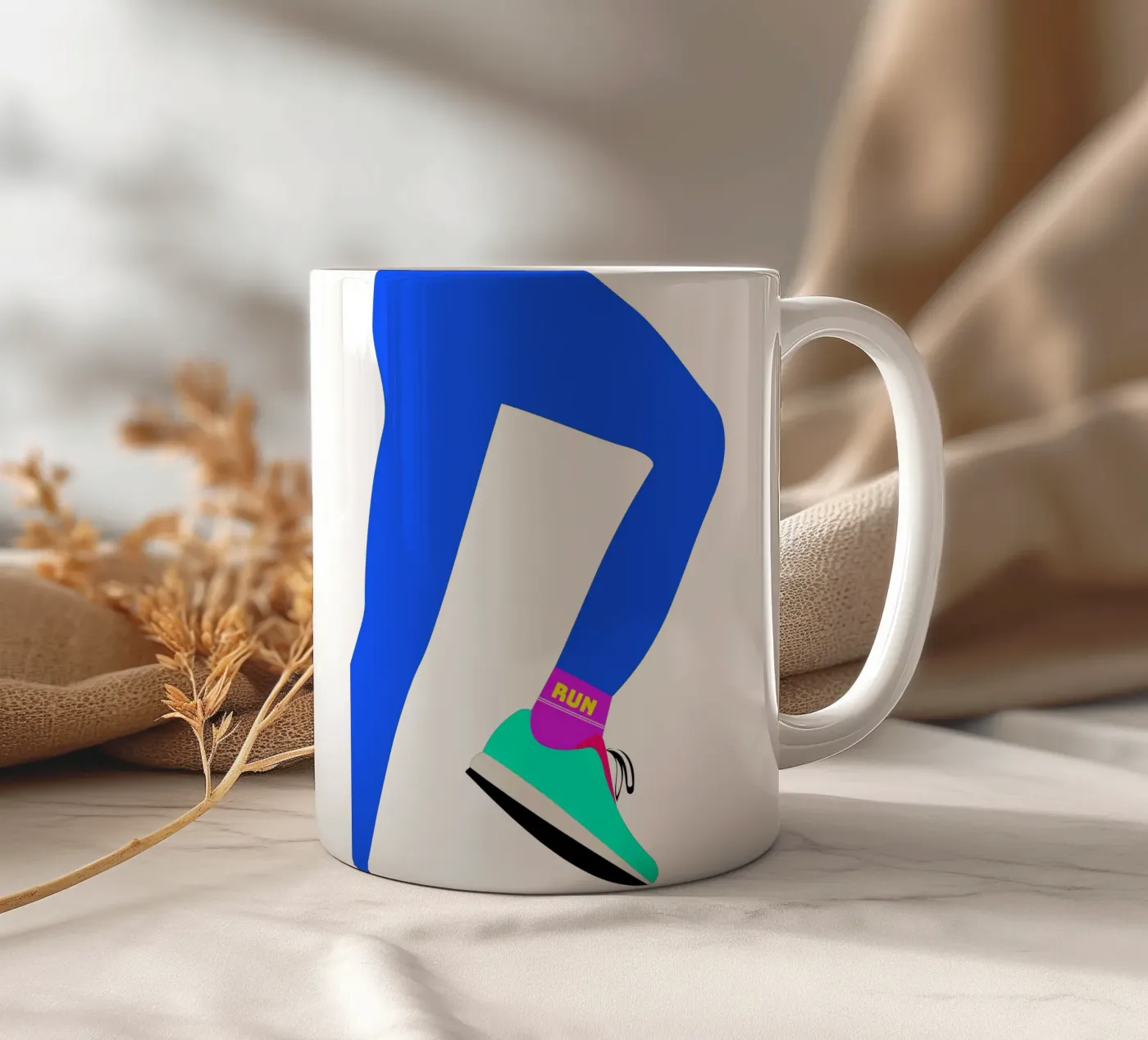 RUN ceramic mug by FRICKE DESIGN