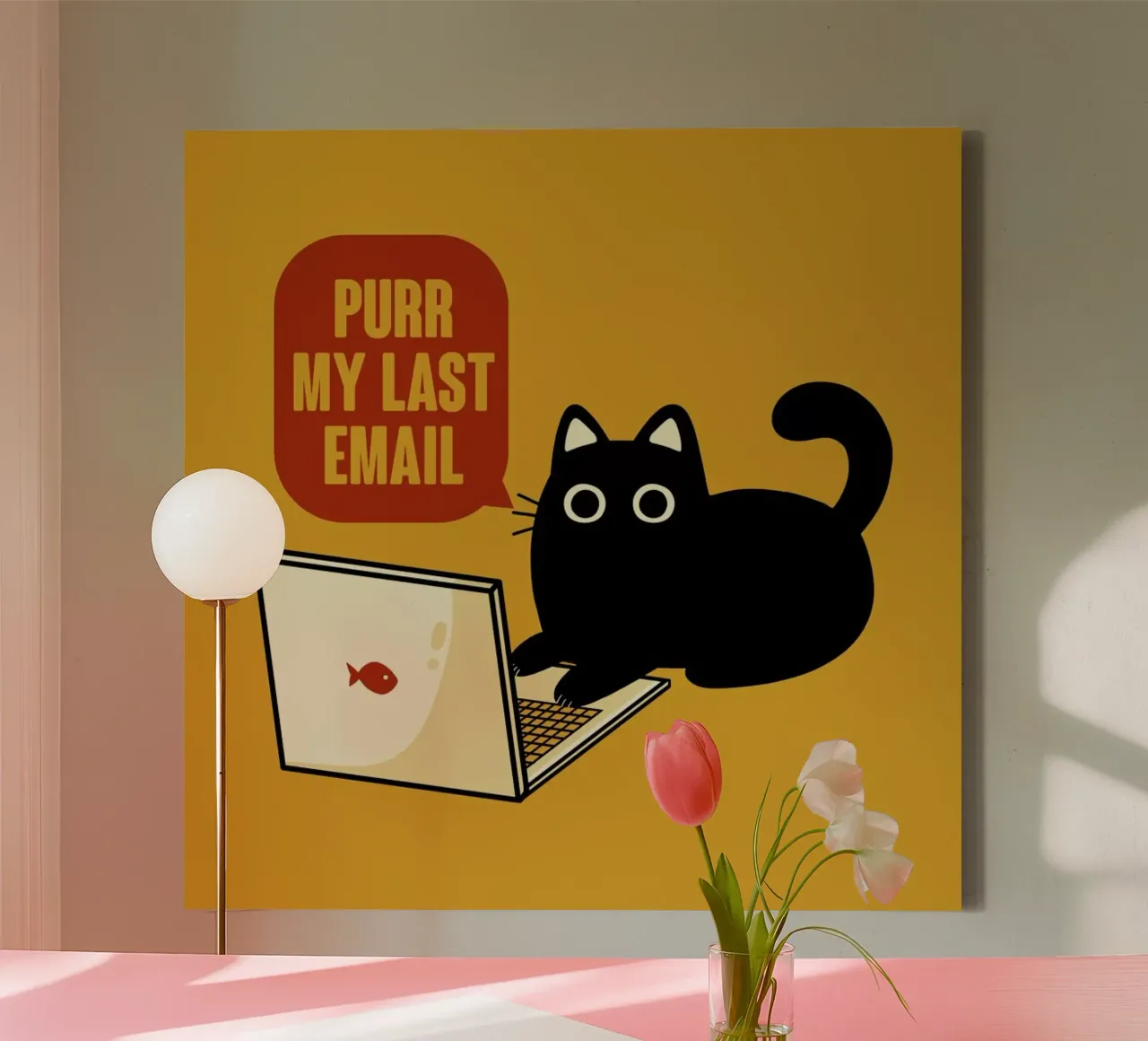 Purr My Last Email Black Cat tela da Tobe Fonseca