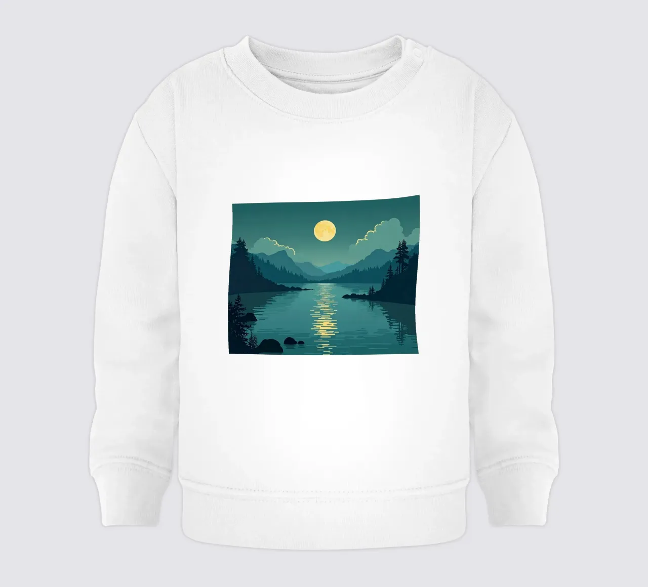 Una notte tranquilla sul lago riflessivo e sui pini che sussurrano felpa neonato da Artistic-shop