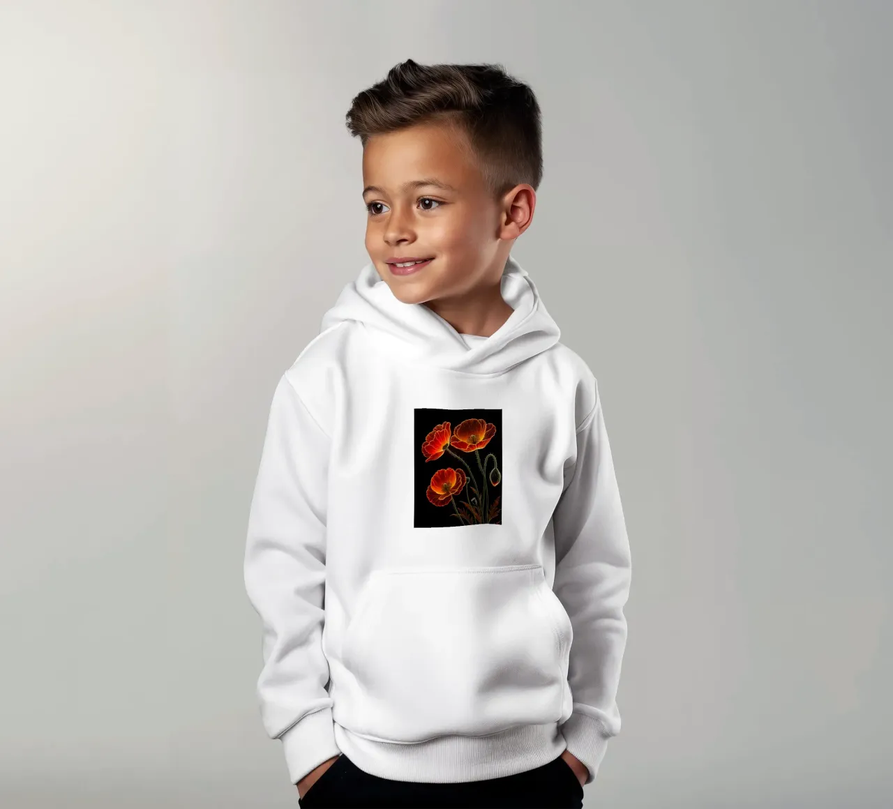 Un luminoso capolavoro botanico su Midnight Bloom felpa bambino con cappuccio da Artistic-shop