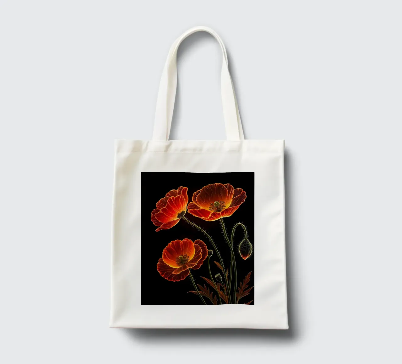 Un luminoso capolavoro botanico su Midnight Bloom borsa in juta da Artistic-shop
