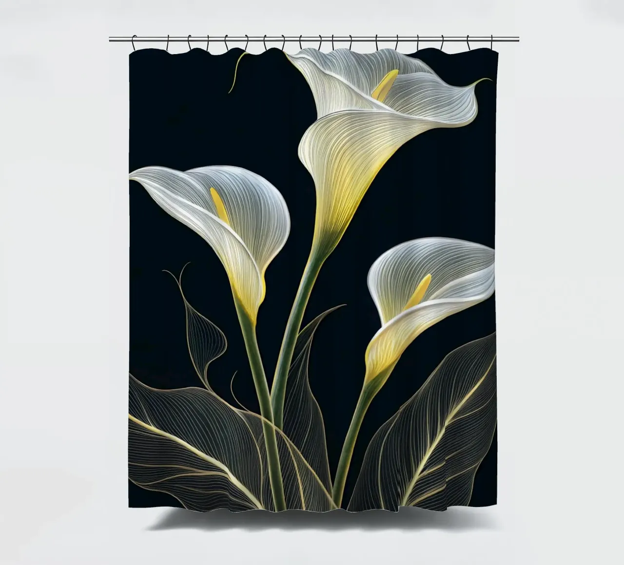 Focus on evocative language, highlighting the flowers shower curtain by Artistic-shop