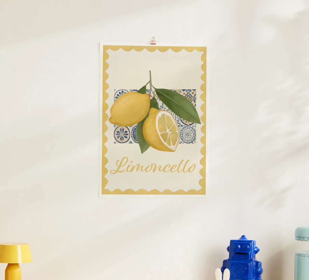 Limoncello Poster, Italian Art, Italy Poster, Amalfi Coast poster with aluminum frame by DolceVita