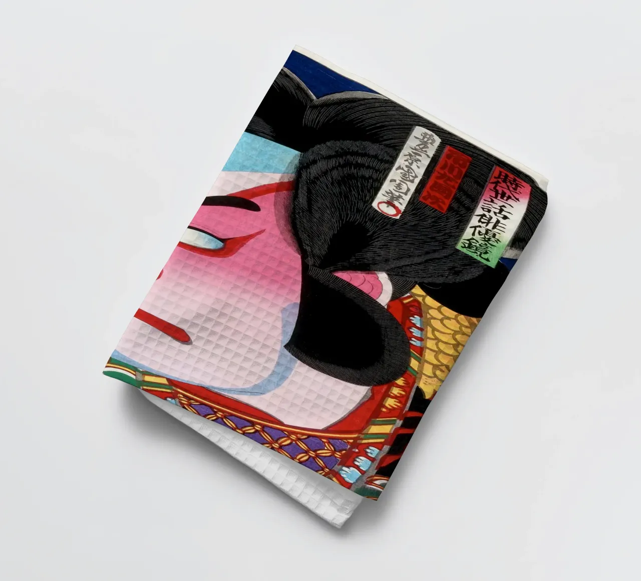 The Fierce Gaze of Kabuki tea towel by ramosashop