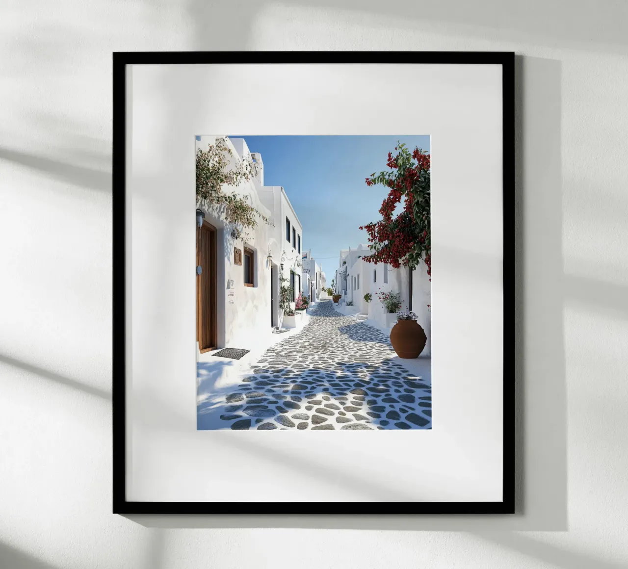 Vibrazioni di Santorini poster con telaio in plastica da PhotoVibe Decor