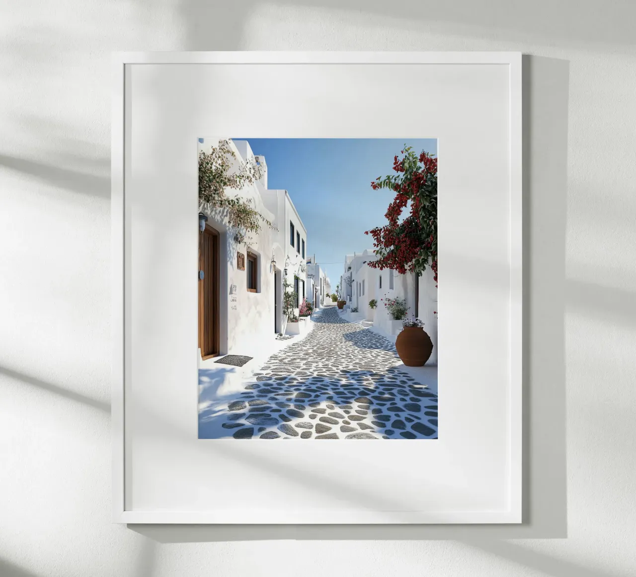 Vibrazioni di Santorini poster con telaio in plastica da PhotoVibe Decor