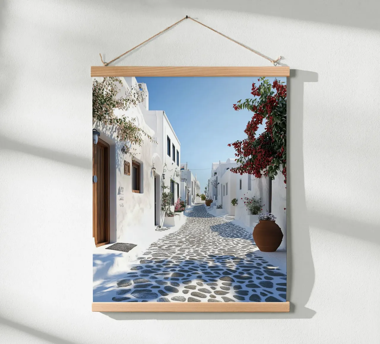 Vibrazioni di Santorini poster con telaio in plastica da PhotoVibe Decor