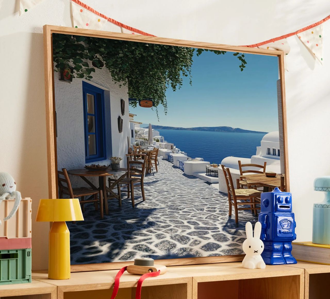 Santorini-Vibes Acryl-Glas von PhotoVibe Decor